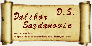 Dalibor Sazdanović vizit kartica